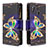Custodia Portafoglio In Pelle Fantasia Modello Cover con Supporto B04F per Samsung Galaxy A20 Nero