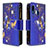 Custodia Portafoglio In Pelle Fantasia Modello Cover con Supporto B04F per Samsung Galaxy A20e Blu Notte