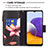 Custodia Portafoglio In Pelle Fantasia Modello Cover con Supporto B04F per Samsung Galaxy A22 5G
