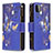 Custodia Portafoglio In Pelle Fantasia Modello Cover con Supporto B04F per Samsung Galaxy A22s 5G Blu Notte