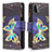 Custodia Portafoglio In Pelle Fantasia Modello Cover con Supporto B04F per Samsung Galaxy A22s 5G Nero