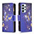 Custodia Portafoglio In Pelle Fantasia Modello Cover con Supporto B04F per Samsung Galaxy A23 4G Blu Notte