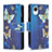 Custodia Portafoglio In Pelle Fantasia Modello Cover con Supporto B04F per Samsung Galaxy A23s Blu