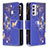 Custodia Portafoglio In Pelle Fantasia Modello Cover con Supporto B04F per Samsung Galaxy A24 4G Blu Notte