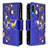 Custodia Portafoglio In Pelle Fantasia Modello Cover con Supporto B04F per Samsung Galaxy A30S Blu Notte