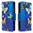 Custodia Portafoglio In Pelle Fantasia Modello Cover con Supporto B04F per Samsung Galaxy A51 5G Blu