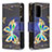 Custodia Portafoglio In Pelle Fantasia Modello Cover con Supporto B04F per Samsung Galaxy A52s 5G Nero