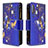 Custodia Portafoglio In Pelle Fantasia Modello Cover con Supporto B04F per Samsung Galaxy A70S Blu Notte