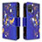 Custodia Portafoglio In Pelle Fantasia Modello Cover con Supporto B04F per Samsung Galaxy A71 4G A715 Blu Notte