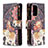 Custodia Portafoglio In Pelle Fantasia Modello Cover con Supporto B04F per Samsung Galaxy A72 5G Marrone