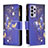 Custodia Portafoglio In Pelle Fantasia Modello Cover con Supporto B04F per Samsung Galaxy A73 5G Blu Notte