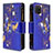 Custodia Portafoglio In Pelle Fantasia Modello Cover con Supporto B04F per Samsung Galaxy A81 Blu Notte
