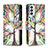 Custodia Portafoglio In Pelle Fantasia Modello Cover con Supporto B04F per Samsung Galaxy F23 5G Verde