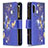 Custodia Portafoglio In Pelle Fantasia Modello Cover con Supporto B04F per Samsung Galaxy M02 Blu Notte