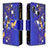 Custodia Portafoglio In Pelle Fantasia Modello Cover con Supporto B04F per Samsung Galaxy M10S Blu Notte