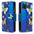 Custodia Portafoglio In Pelle Fantasia Modello Cover con Supporto B04F per Samsung Galaxy M60s Blu