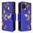 Custodia Portafoglio In Pelle Fantasia Modello Cover con Supporto B04F per Samsung Galaxy M60s Blu Notte