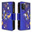 Custodia Portafoglio In Pelle Fantasia Modello Cover con Supporto B04F per Samsung Galaxy S10 Lite Blu Notte