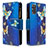 Custodia Portafoglio In Pelle Fantasia Modello Cover con Supporto B04F per Samsung Galaxy S20 Blu