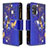 Custodia Portafoglio In Pelle Fantasia Modello Cover con Supporto B04F per Samsung Galaxy S20 Blu Notte