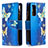 Custodia Portafoglio In Pelle Fantasia Modello Cover con Supporto B04F per Samsung Galaxy S20 FE (2022) 5G Blu