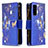 Custodia Portafoglio In Pelle Fantasia Modello Cover con Supporto B04F per Samsung Galaxy S20 FE (2022) 5G Blu Notte