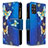 Custodia Portafoglio In Pelle Fantasia Modello Cover con Supporto B04F per Samsung Galaxy S20 Plus 5G Blu