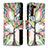 Custodia Portafoglio In Pelle Fantasia Modello Cover con Supporto B04F per Samsung Galaxy S22 5G Verde
