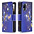 Custodia Portafoglio In Pelle Fantasia Modello Cover con Supporto B04F per Vivo V21e 4G Blu Notte