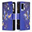 Custodia Portafoglio In Pelle Fantasia Modello Cover con Supporto B04F per Vivo V21e 5G Blu Notte