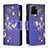 Custodia Portafoglio In Pelle Fantasia Modello Cover con Supporto B04F per Vivo Y01A Blu Notte