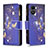 Custodia Portafoglio In Pelle Fantasia Modello Cover con Supporto B04F per Vivo Y02S Blu Notte