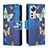Custodia Portafoglio In Pelle Fantasia Modello Cover con Supporto B04F per Xiaomi Mi 12 Pro 5G Blu