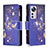 Custodia Portafoglio In Pelle Fantasia Modello Cover con Supporto B04F per Xiaomi Mi 12X 5G Blu Notte