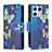 Custodia Portafoglio In Pelle Fantasia Modello Cover con Supporto B04F per Xiaomi Mi 13 5G Blu
