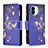 Custodia Portafoglio In Pelle Fantasia Modello Cover con Supporto B04F per Xiaomi Poco C51 Blu Notte