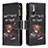 Custodia Portafoglio In Pelle Fantasia Modello Cover con Supporto B04F per Xiaomi POCO M3 Pro 5G Grigio Scuro