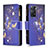 Custodia Portafoglio In Pelle Fantasia Modello Cover con Supporto B04F per Xiaomi Redmi Note 11 Pro 5G Blu Notte