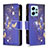 Custodia Portafoglio In Pelle Fantasia Modello Cover con Supporto B04F per Xiaomi Redmi Note 12 4G Blu Notte