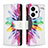 Custodia Portafoglio In Pelle Fantasia Modello Cover con Supporto B04F per Xiaomi Redmi Note 13 Pro+ Plus 5G Multicolore