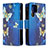 Custodia Portafoglio In Pelle Fantasia Modello Cover con Supporto B05F per Samsung Galaxy S22 Ultra 5G