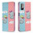 Custodia Portafoglio In Pelle Fantasia Modello Cover con Supporto B05F per Xiaomi POCO M3 Pro 5G Rosa