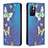 Custodia Portafoglio In Pelle Fantasia Modello Cover con Supporto B05F per Xiaomi Poco M4 Pro 5G Blu