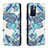 Custodia Portafoglio In Pelle Fantasia Modello Cover con Supporto B05F per Xiaomi Poco M4 Pro 5G Cielo Blu