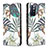 Custodia Portafoglio In Pelle Fantasia Modello Cover con Supporto B05F per Xiaomi Poco M4 Pro 5G Verde