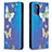 Custodia Portafoglio In Pelle Fantasia Modello Cover con Supporto B05F per Xiaomi Poco M5S Blu