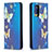 Custodia Portafoglio In Pelle Fantasia Modello Cover con Supporto B05F per Xiaomi Redmi Note 10 Pro Max Blu