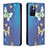 Custodia Portafoglio In Pelle Fantasia Modello Cover con Supporto B05F per Xiaomi Redmi Note 11 5G Blu