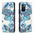 Custodia Portafoglio In Pelle Fantasia Modello Cover con Supporto B05F per Xiaomi Redmi Note 11 5G Cielo Blu