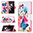 Custodia Portafoglio In Pelle Fantasia Modello Cover con Supporto B09F per Samsung Galaxy S22 Ultra 5G